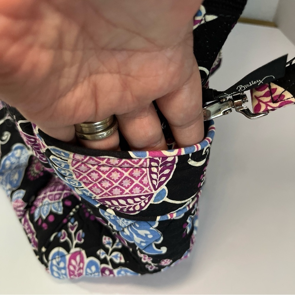 Vera Bradley Stroll Around Baby Diaper Bag “Alpine Floral” Pink Blue Black Md - Picture 7 of 15